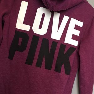 PINK vs burgundy zip up hoodie